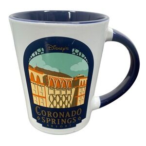 Disney Coronado Springs Resort Coffee Mug Blue White Ceramic